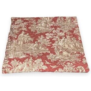 Legacy Queen Duvet Cover Red Toile Cotton French Country Ruffle USA Made Vintage